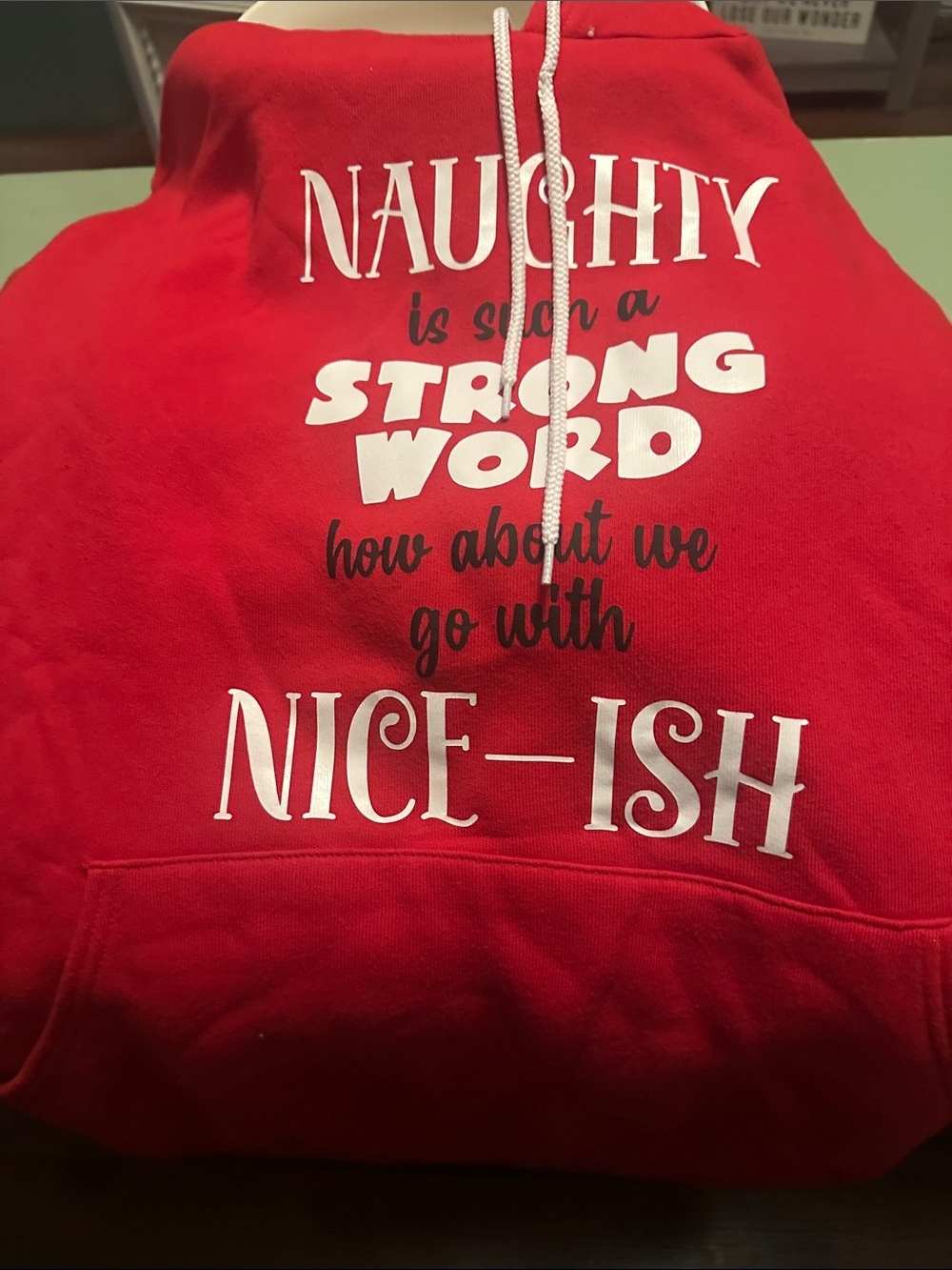 Bella Canvas Red "Nice-Ish" Graphic Hoodie